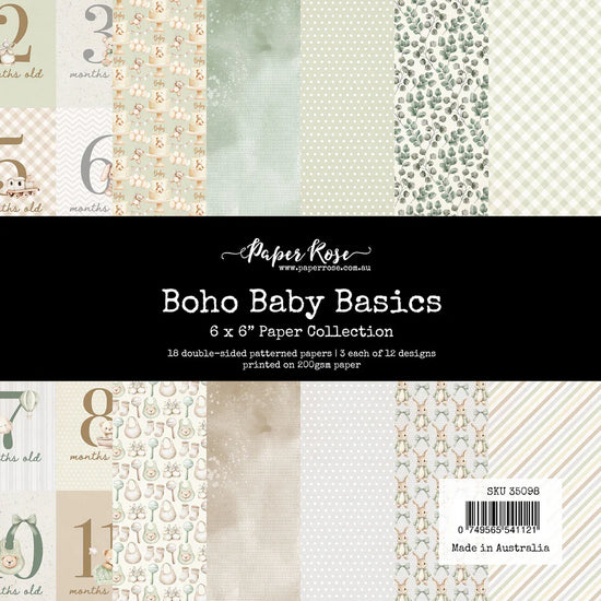 Paper Rose Boho Baby Basics 6x6 Paper Collection