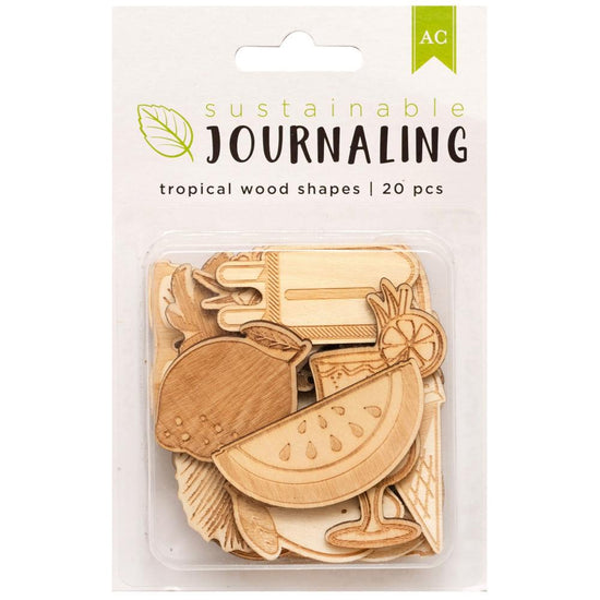 AC Sustainable Journaling Wood Shapes 20/Pkg Tropical