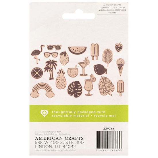 AC Sustainable Journaling Wood Shapes 20/Pkg Tropical