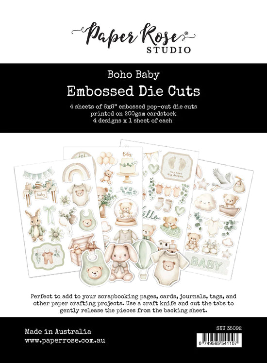 Paper Rose Boho Baby Embossed Die Cuts