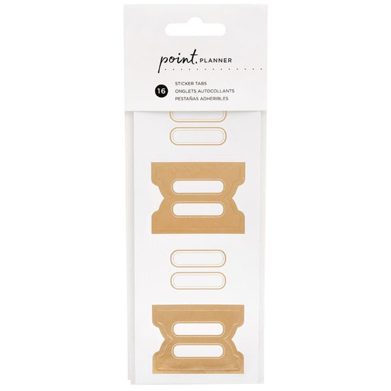 AC Point Planner Sticky Tabs 16/Pkg with Gold Foil