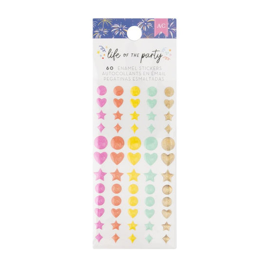 American Crafts Life Of The Party Enamel Dots 60/Pkg Iridescent Glitter