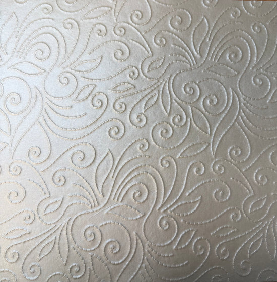 Handmade paper Swirls with leaves Ivory
