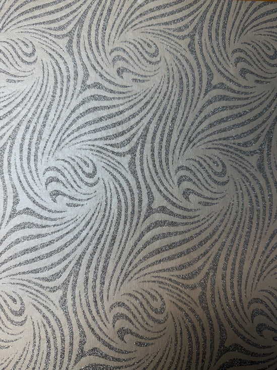 Handmade paper Swirls glitter Silver