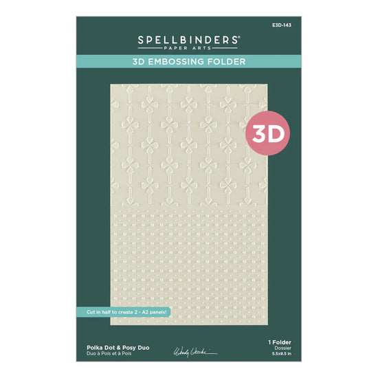Spellbinders POLKA DOT & POSY DUO 3D EMBOSSING FOLDER FROM THE TABBED CLASSICS COLLECTION BY WENDY VECCHI