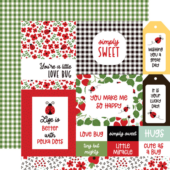Echo Park Little Ladybug: Multi Journaling Cards 12x12 Patterned Paper