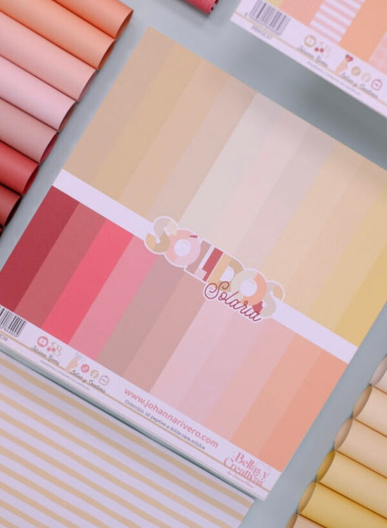Colección 12 SÓLIDOS doble cara 12×12″ Solaria