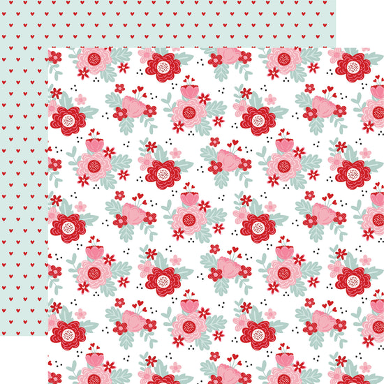 Echo Park Love Notes: Love Blooms 12x12 Patterned Paper