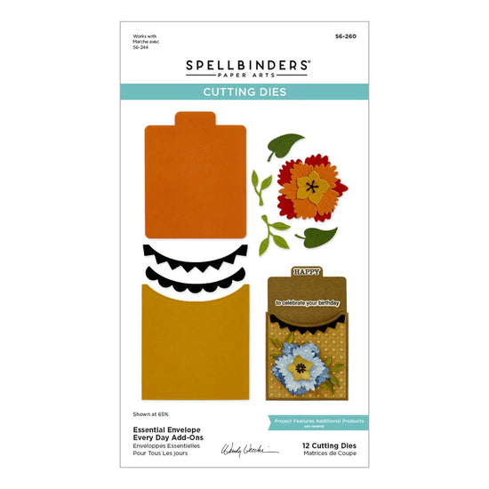 Spellbinders ESSENTIAL ENVELOPE EVERY DAY ADD-ONS ETCHED DIES FROM THE TABBED CLASSICS COLLECTION BY WENDY VECCHI