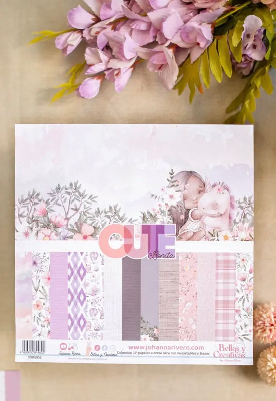 Colección 17 papeles doble cara 12×12″ Cute . Johanna Rivero