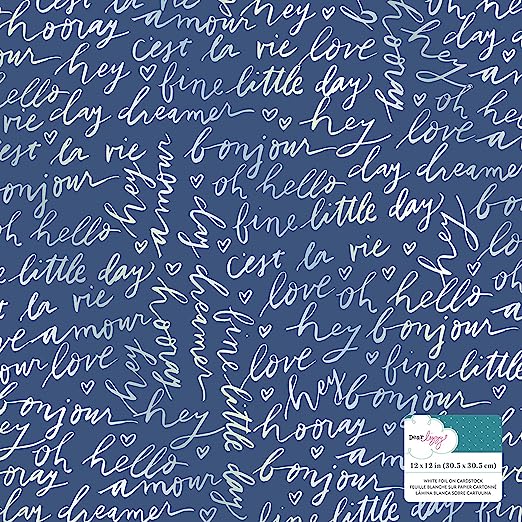 AC, Dear Lizzy 12x12 Paper, Lovely Day White Foil