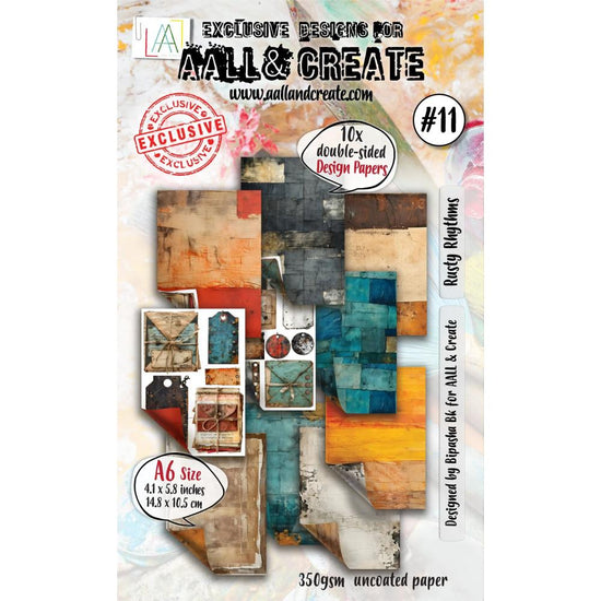 AALL And Create Design Double-Sided Cardstock A6 10/Pkg Rusty Rhythms