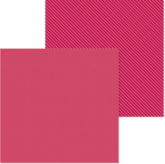 Doodlebug ruby dot stripe paper