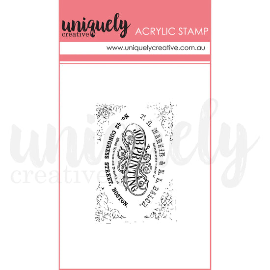 Uniquely VINTAGE PRINTER MARK MAKING MINI STAMP - ACRYLIC STAMP