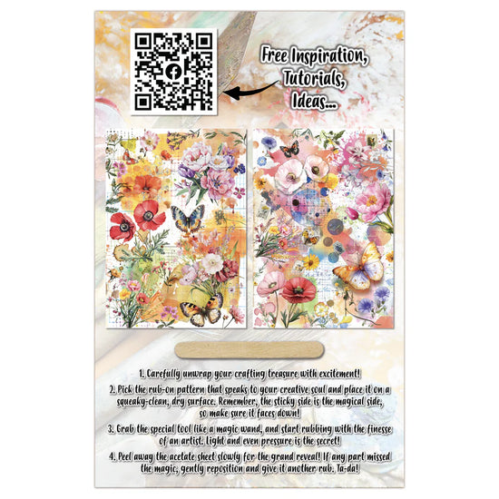 AALL and Create - A5 Rub-Ons - Dancing Poppies