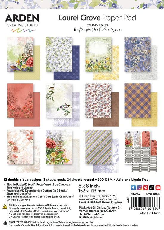 Arden Creative Studio Laurel Grove 6in x 8in Paper Pad