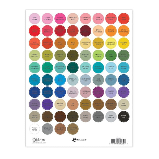 Tim Holtz Distress Large Round Label Sheets Black