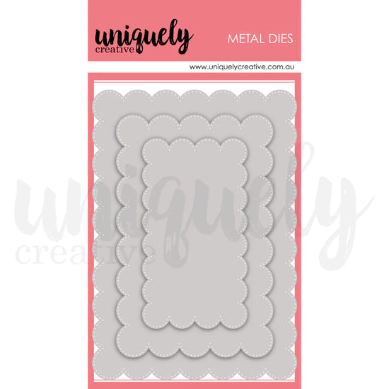 Uniquely Creative OVERSIZED SCALLOPED NESTING RECTANGLE DIE