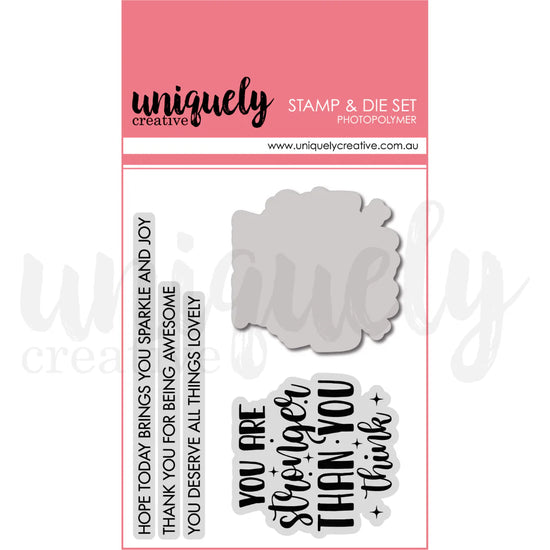 Uniquely Creative STRONGER THAN YOU THINK STAMP & DIE SET