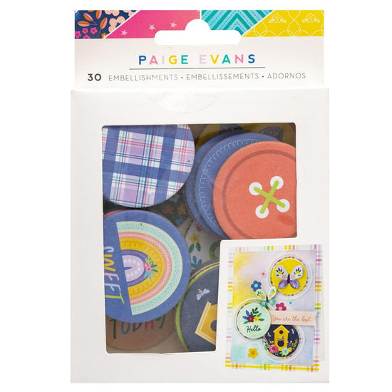 Paige Evans Blooming Wild Chipboard Milk Caps 30/PKg