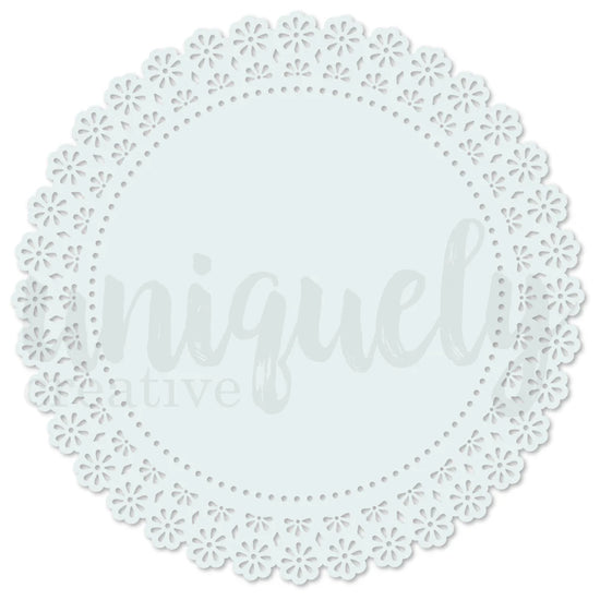 Uniquely Creative LIGHT BLUE LACEY CIRCLE DECORATIVE BASE LAYER