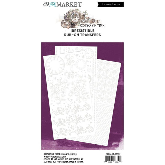 49 And Market Rub-On Transfer Set 6"X12" Irresistible Times, Echoes Of Time