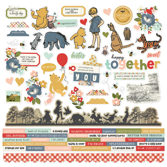 Simple Stories Cardstock Stickers 12"X12" Say Cheese Classic Pooh