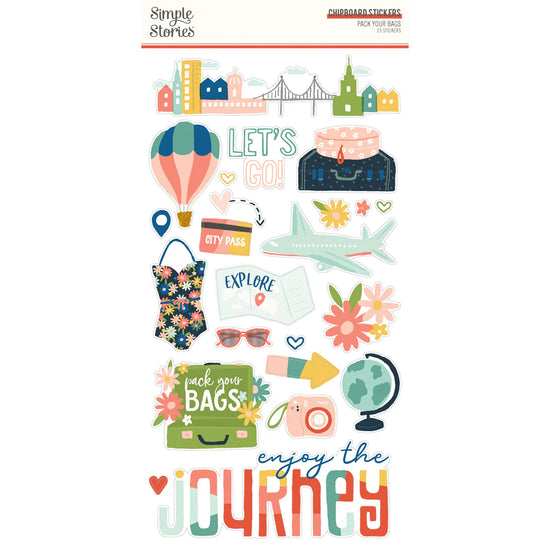 Simple Stories PACK YOUR BAGS - 6X12 CHIPBOARD