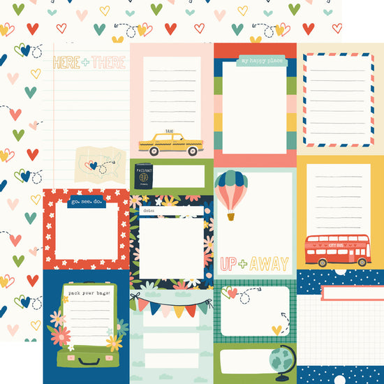 Simple Stories Pack Your Bags Double-Sided Cardstock 12"X12” Journal Elements