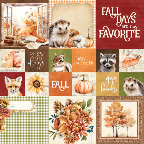 Simple Vintage Autumn Breeze Double-Sided Cardstock 12"X12" 2X2/4X4 Elements