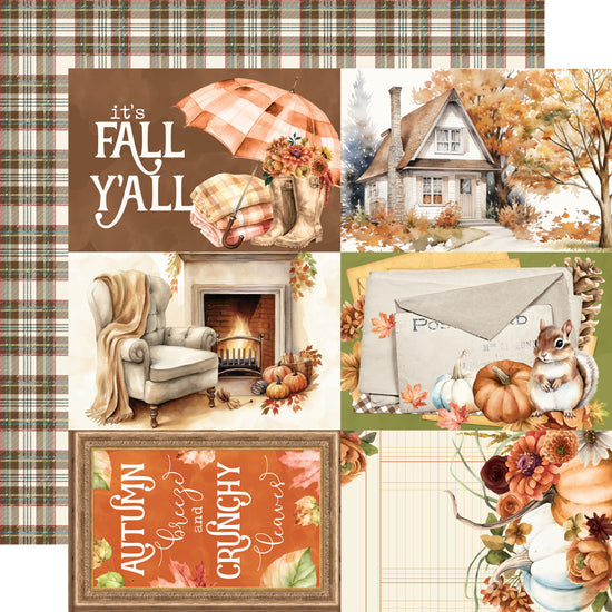 Simple Vintage Autumn Breeze Double-Sided Cardstock 12"X12" 4x6 Elements