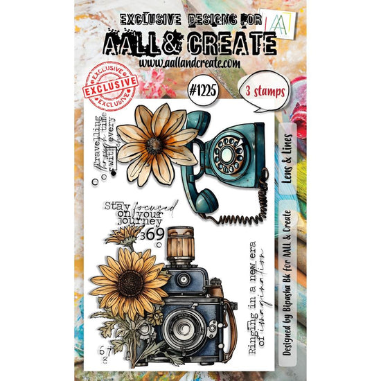 AALL And Create A6 Photopolymer Clear Stamp Set Lens & Lines