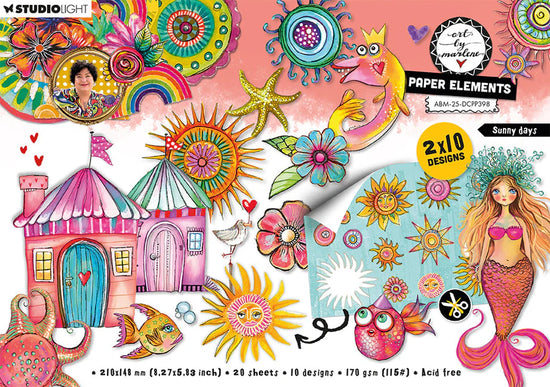 Art by Marlene Die-cut Designer Paper Pad Sunny days Art By Marlene 210x148x8mm 20 Sheets