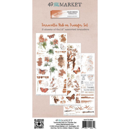 49 And Market Rub-On Transfer Set Color Swatch: Terracotta