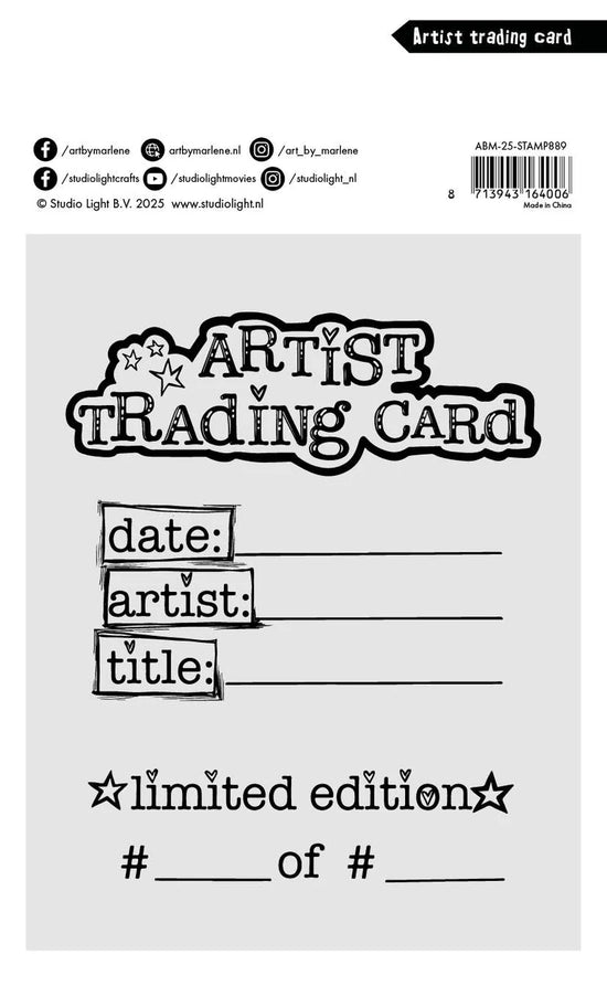 Art by Marlene Clear Stamp Artist trading card Art By Marlene 64x89x3mm 1 Piece