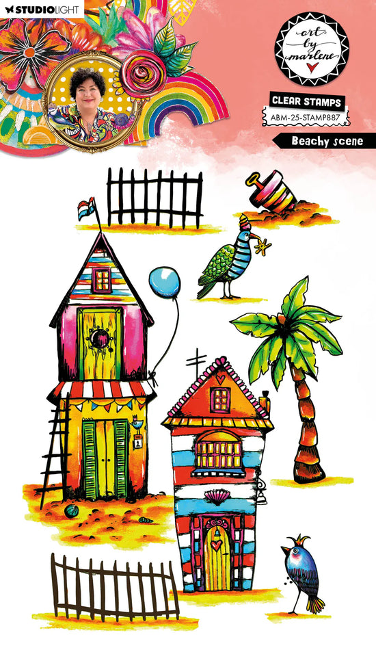 Art by Marlene Clear Stamp Beachy scene Art By Marlene 148x210x3mm 8 Pieces