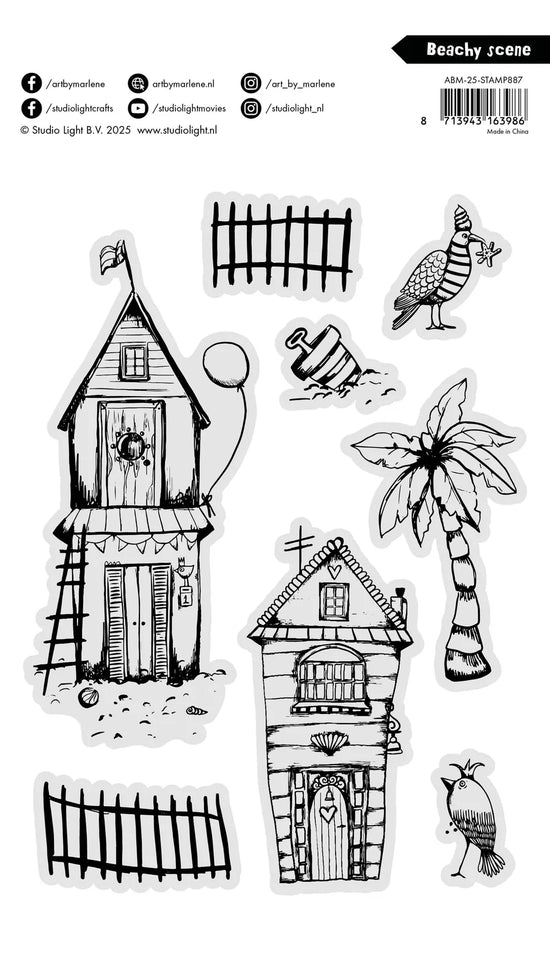 Art by Marlene Clear Stamp Beachy scene Art By Marlene 148x210x3mm 8 Pieces