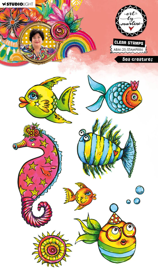 Art by Marlene Clear Stamp Sea creatures Art By Marlene 148x210x3mm 8 Pieces