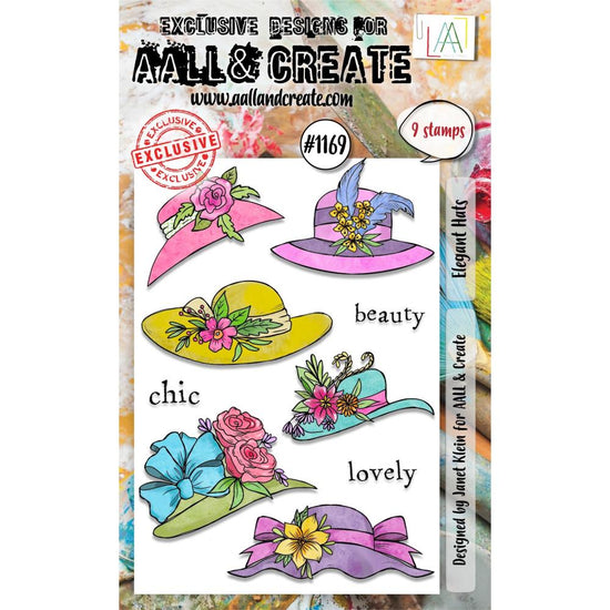 AALL And Create A6 Photopolymer Clear Stamp Set Elegant Hats