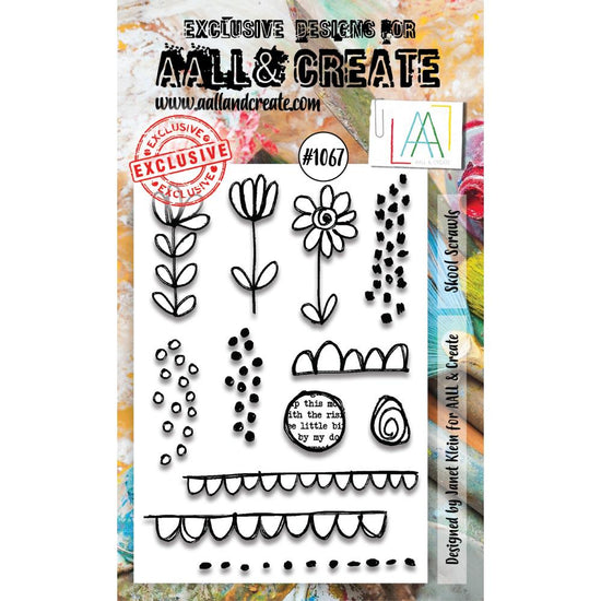 AALL And Create A6 Photopolymer Clear Stamp Set Skool Scrawls