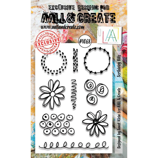 AALL And Create A6 Photopolymer Clear Stamp Set Scribbley Bits