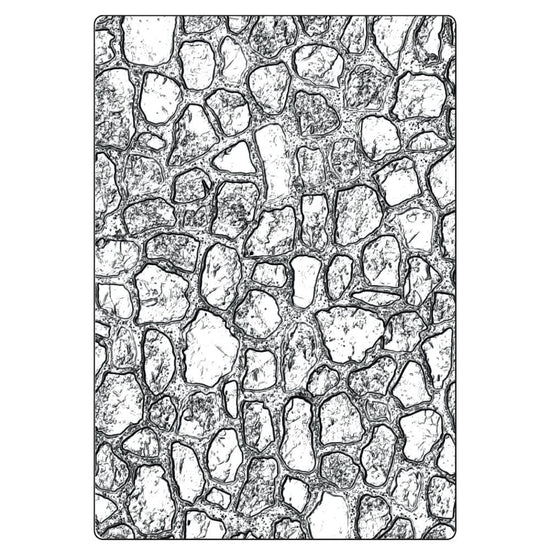Sizzix 3D Texture Fades A5 Embossing Folder By Tim Holtz Cobblestone 