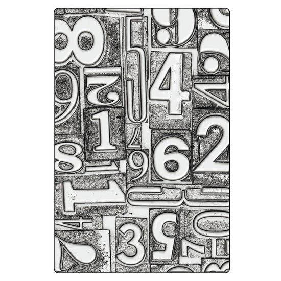 Sizzix 3D Texture Fades A5 Embossing Folder By Tim Holtz Numbered 