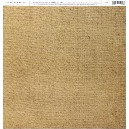 American Crafts Everyday Single-Sided Cardstock 12"X12" Burlap Print