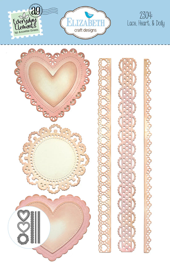 Elizabeth Craft Lace, Heart & Doily Die