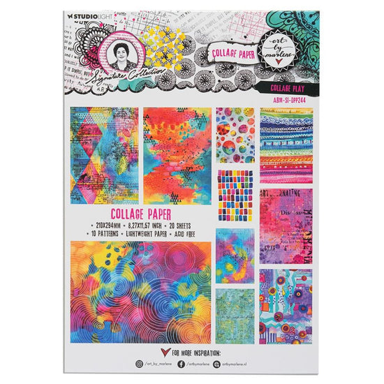 Art By Marlene Signature Collection Paper Pad 8.25"X11.57” Nr. 244, Collage Play