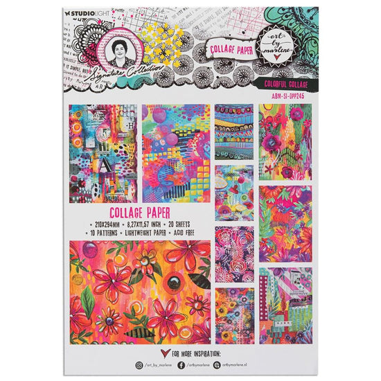 Art By Marlene Signature Collection Paper Pad 8.25"X11.57” NR. 255, Colorful Collage