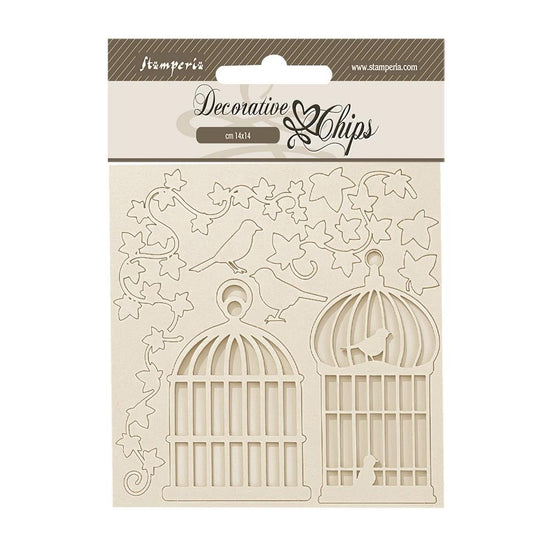 Stamperia Decorative Chips 5.5"X5.5" Golden Harmony Cages