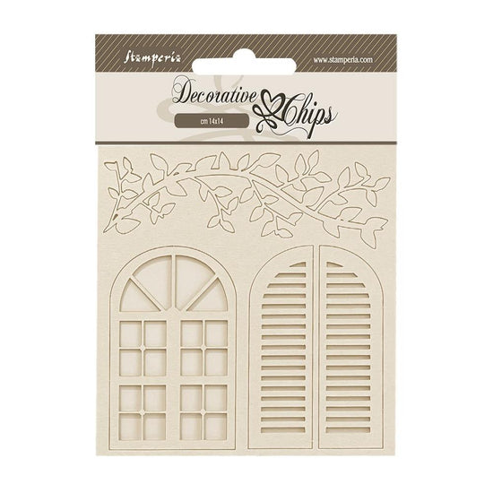 Stamperia Decorative Chips 5.5"X5.5" Golden Harmony Windows