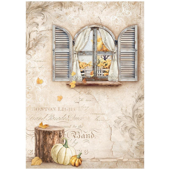 Stamperia Rice Paper Sheet A4 Golden Harmony Window